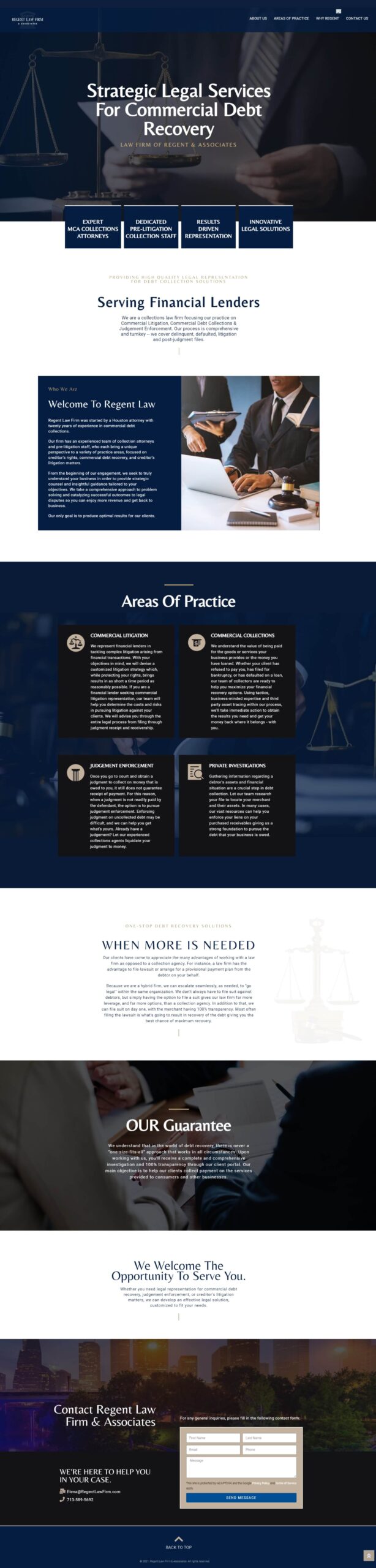 Single Page Website Design for Law Firm