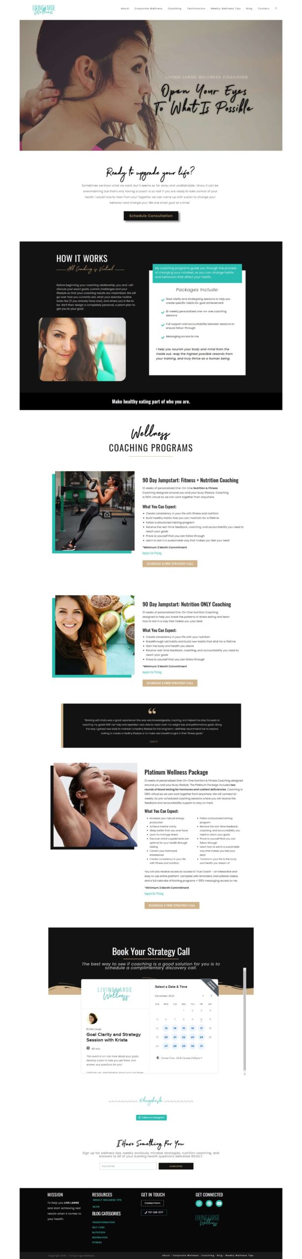 WordPress Elementor Website Design for Wellness Nutrition Coach